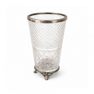 VASO VETRO E ALLUMINIO 13X12 H22CM -gold