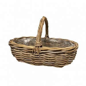 CESTO RATTAN C/MANICI 66X42 H17/36 -nat