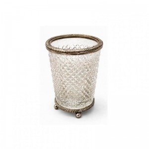 VASO VETRO E ALLUMINIO 9X9 H11 CM