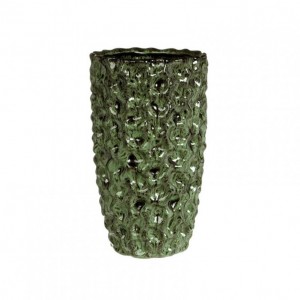 VASO DENTED D15 H25 cm - moss green