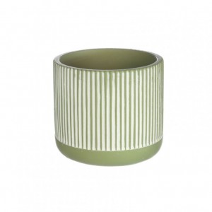 VASO LINES ceram. D12 H10,5 - soft green