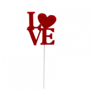 PICK SCRITTA LOVE PANNO 7X6 H40 12PZ-ros