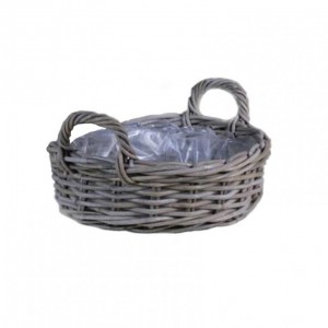 CESTO RATTAN C/MAN. D47 H19/27 -grigio