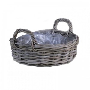 CESTO RATTAN C/MAN. D58 H25/30-grigio