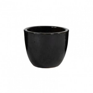 VASO Egg CERAMICA D22 H21 - shiny black