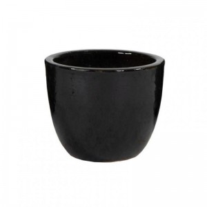 VASO Egg CERAMICA D30 H26 - shiny black