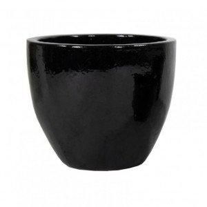 VASO Egg CERAMICA D48 H41 - shiny black