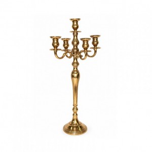 CANDELABRO ALLUM.RAWGOLD H80CM-5fuochi