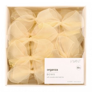 FIOCCO ORGANZA 6/8cm 50pz - crema