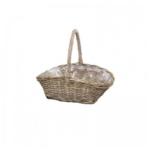 CESTO con manico 43X28 H13/35 - naturale