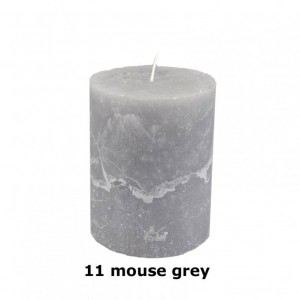 RUSTIC CANDLE 13XD10cm - mouse gray