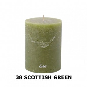 RUSTIC CANDLE 13XD10cm -scottish green