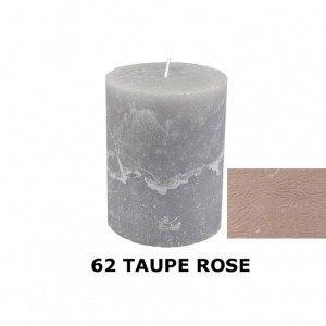 RUSTIC CANDLE 13XD10cm -taupe rose