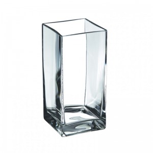 SQUARE GLASS VASE CM 30X14X14