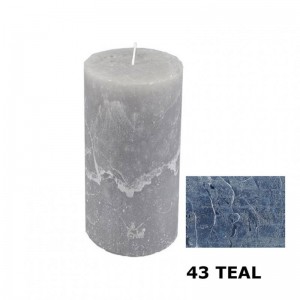 RUSTIC CANDLE 20XD10cm - teal