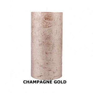 CANDLE RUSTICA METAL 20XD10cm-cham.gold