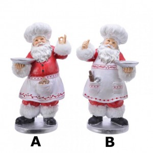 BABBO NATALE CUOCO 2 MOD. H30 cm