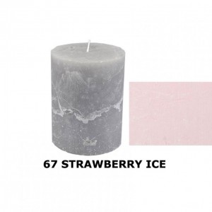 RUSTIC CANDLE 8XD6cm - strawberry ice