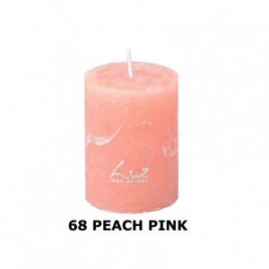 RUSTIC CANDLE 8XD6cm - peach pink