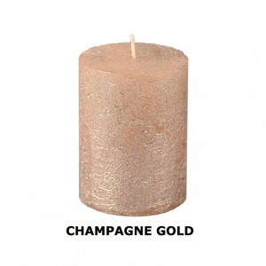 CANDLE RUSTICA METAL 13XD10cm-cham.gold