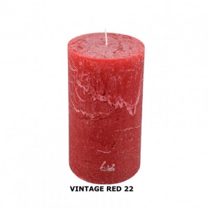 RUSTIC CANDLE 8XD6cm - vintage red