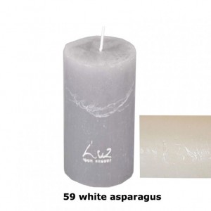 RUSTIC CANDLE 12XD6cm-white asparagus