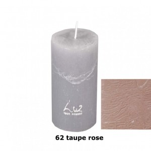 RUSTIC CANDLE 12XD6cm - taupe rose