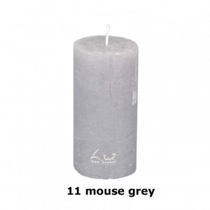 RUSTIC CANDLE 12XD6cm - mouse gray