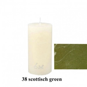 RUSTIC CANDLE 12XD6cm - scottish green