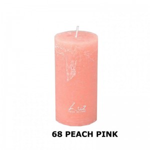 RUSTIC CANDLE 12XD6cm - peach pink