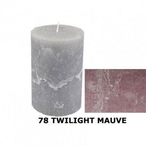 RUSTIC CANDLE 12XD6cm-twighlight mauve