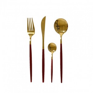 POSATE SERVIZIO 16PZ-oxblood/gold