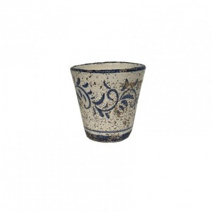VASO TERRACOTTA SMALT. DEC. H12 -blu