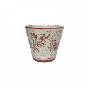 VASO TERRACOTTA SMALT. DEC. H14 -rosso