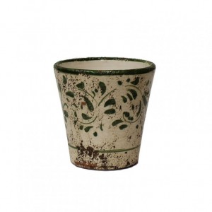 VASE TERRACOTTA SMALT. DEC. H14-green