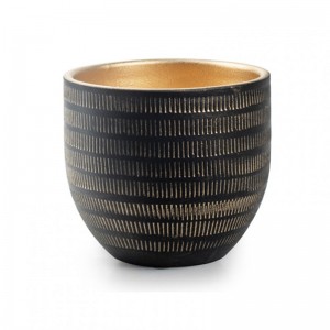 VASO BEAU D16 H14 cm - black gold