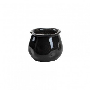 VASO CERAMICA DOTS D16 H14 cm - black