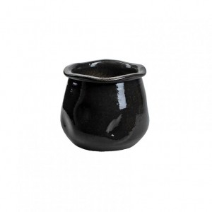 VASO CERAMICA DOTS D20 H18 cm - black