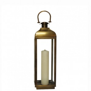 LANTERN W / STEEL HANDLE 20X20XH90-gold