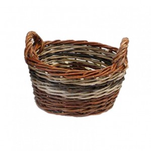 WICKER BASKET D25XH14cm w / handles