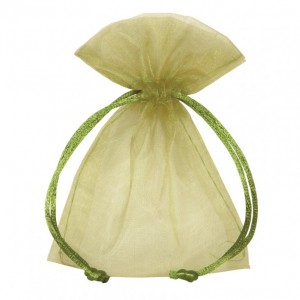 SACCH. ORGANZA 7,5X10 cm PZ10-olive gree