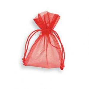 SACCH. ORGANZA 7,5X10 cm PZ10-red