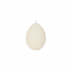 CANDELA UOVO D6,5xH8,5 cm - white aspara