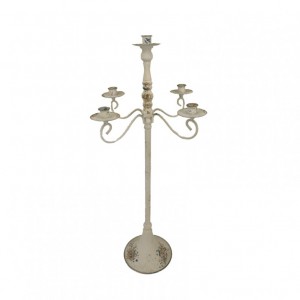 CANDELABRO met.5fuochiD26H74,5-sbiancato