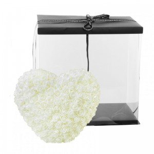 CUORE ROSE IN BOX 30XH27- crema/netto