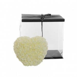 CUORE ROSE IN BOX 22XH19- crema/netto