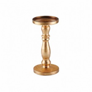 CANDELABRO VETRO D13 H19 CM-cappuccino