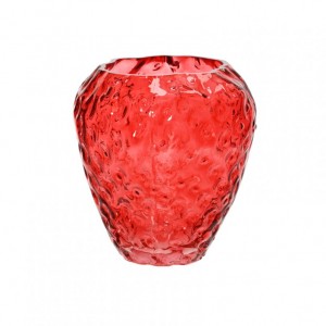 VASO VETRO FRAGOLA D19 H20 - red