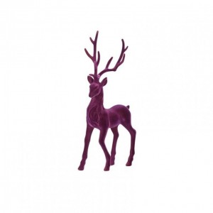 CERVO FLOCCATO 22X11 H54 cm- viola