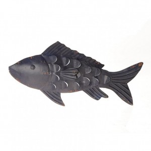 PESCE METALLO da app.84X5XH44cm-dark blu